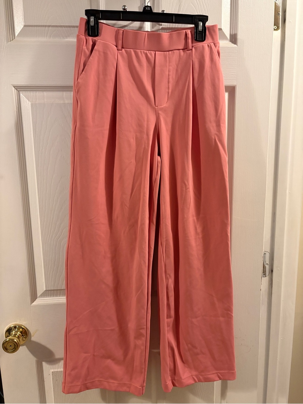 Coral Wide-Leg High-Waist Trousers